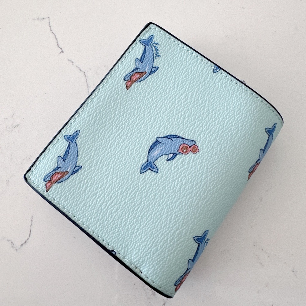 NWT Coach Snap Wallet With Dolphin Print CK436 - Picture 6 of 6